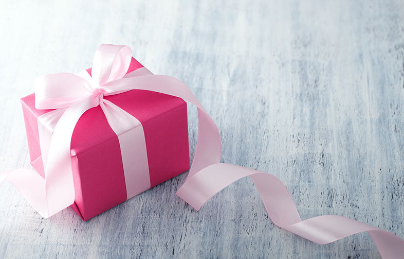 pink gift wrapped box