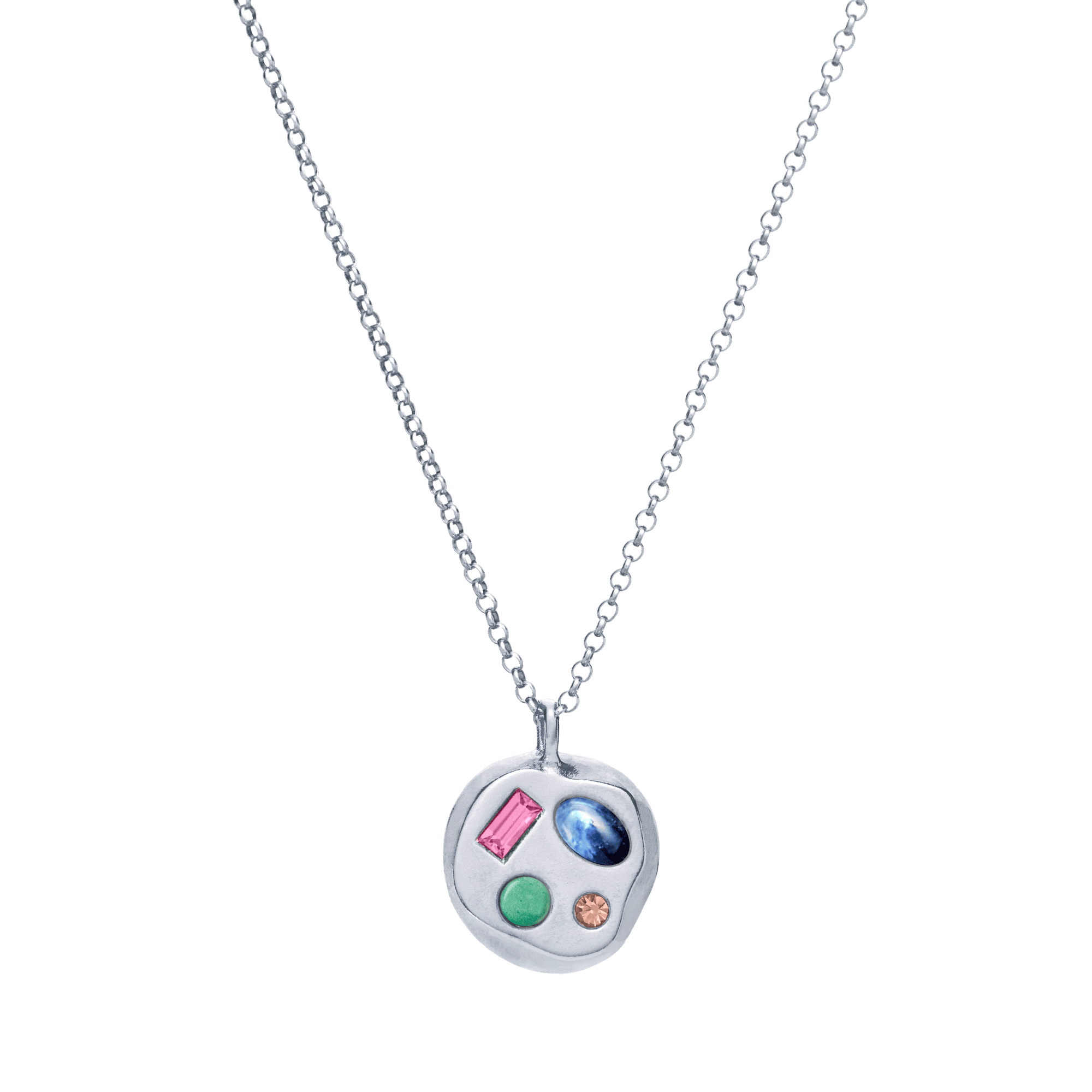 The October Fourteenth Pendant in Sterling Silver