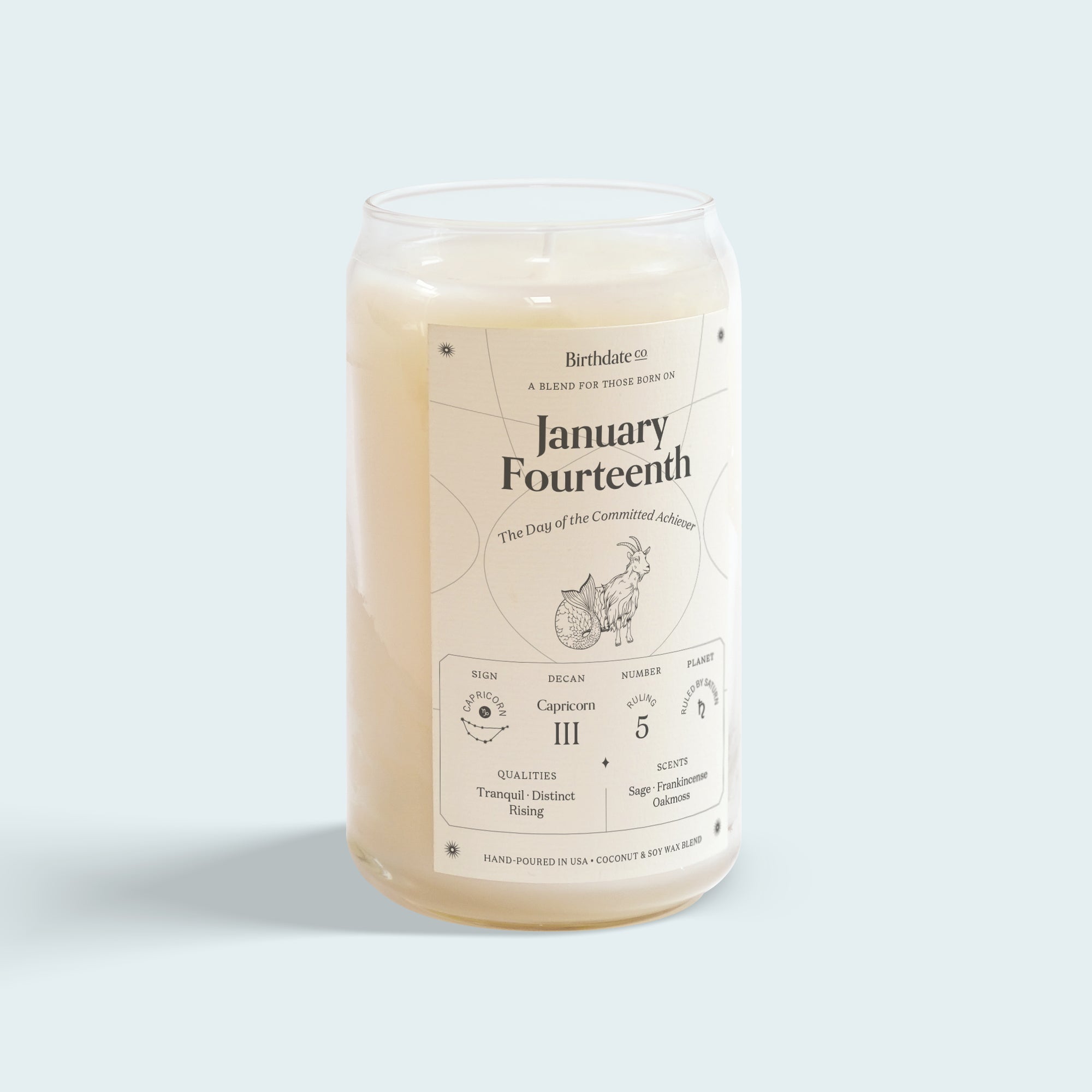 The January Fourteenth Birthday Candle