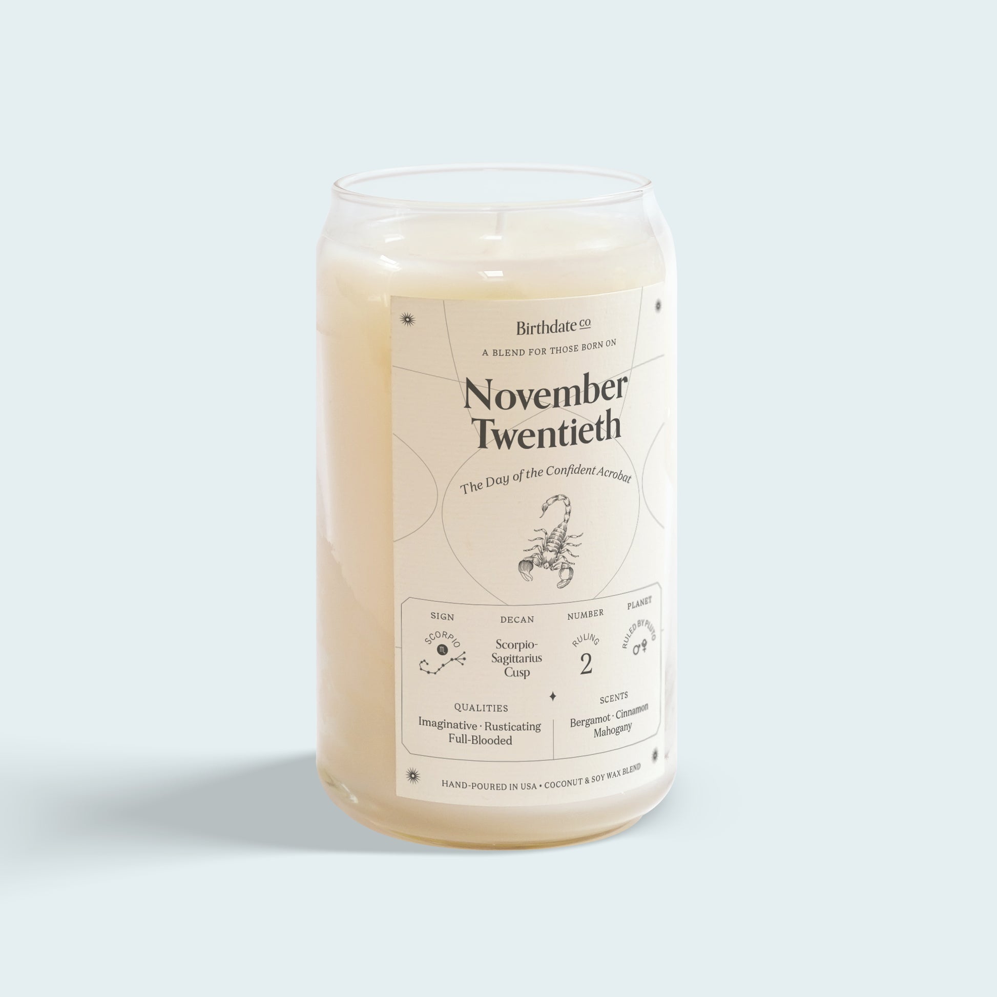 The November Twentieth Birthday Candle